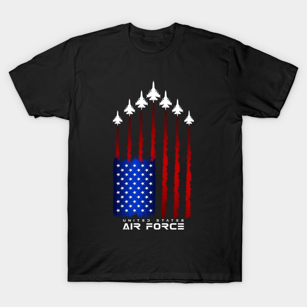 Air Force US Veterans 4th of July T shirt American Flag T-Shirt by aeroloversclothing